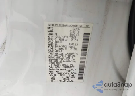 2006 Infiniti Qx56 from USA, damaged, VIN 5N3AA08CX6N811707